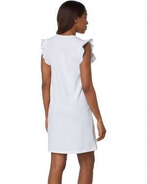 Платье Ruffle Sleeve V-Neck Dress, белый Lilla P