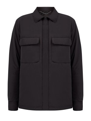 Куртка-рубашка из гладкой матовой микрофибры CANALI. Цвет: черный