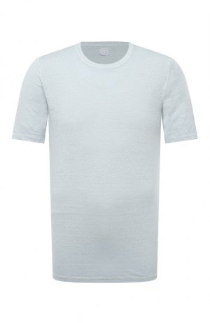 Льняная футболка 120% Lino. Цвет: голубой
