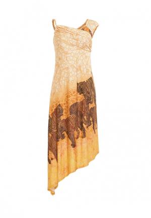 Платье Ано Солнечное сафари. Цвет: оранжевый
