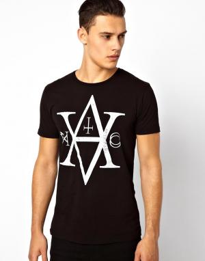 Черная футболка с символами Aon Aon! Black. Цвет: черный