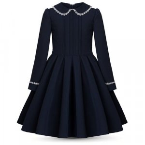 Школьное платье , размер 134-140, синий, белый Alisia Fiori. Цвет: белый/синий
