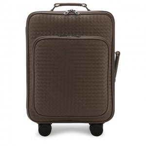Кожаный дорожный чемодан на колесиках Bottega Veneta. Цвет: бежевый