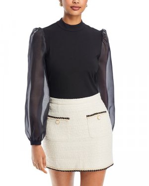 Блуза с прозрачными рукавами KARL LAGERFELD PARIS, цвет Black Paris