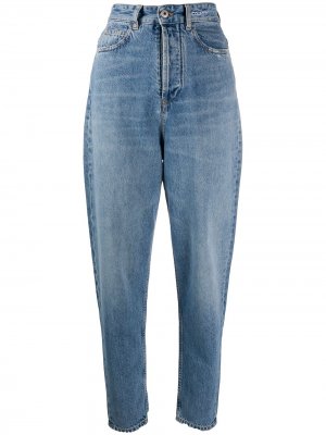 Зауженные джинсы с завышенной талией Marcelo Burlon County of Milan. Цвет: синий