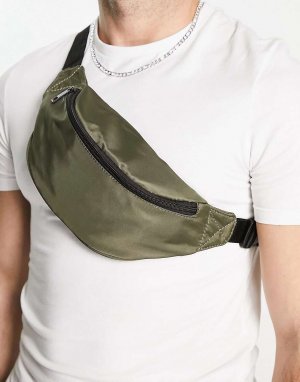 Поясная сумка через плечо цвета хаки New Look