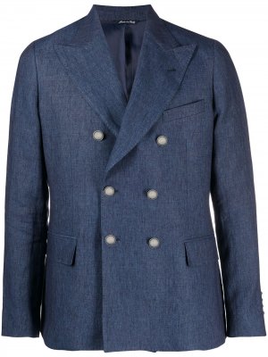 Двубортный пиджак Reveres 1949. Цвет: синий