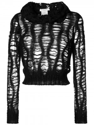 Блузка с прорезями pre-owned Christian Dior. Цвет: черный