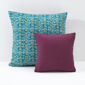 Чехол для подушки или наволочка Jaïpur La Redoute Interieurs. Цвет: рисунок изумрудный/красно-фиолетовый