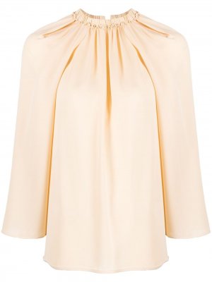 Wide-sleeve silk blouse Dice Kayek. Цвет: бежевый