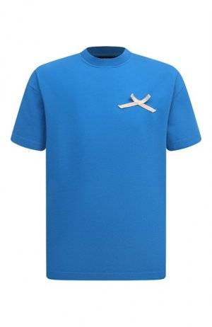 Хлопковая футболка Jacquemus. Цвет: синий