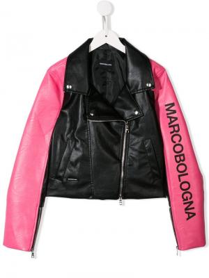 Куртка с контрастными рукавами Marco Bologna Kids. Цвет: черный