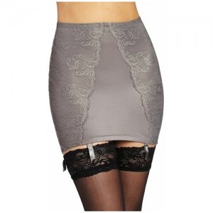 Юбка-пояс в винтажном стиле с подвязками для чулок XXL, серый Maidenform. Цвет: серый