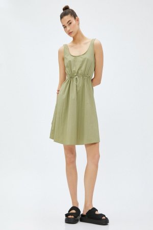 Зеленое платье для девочки , фиолетовый Koton