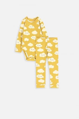 Хлопковый костюм для новорожденного ZC3417101Комплект нижнего белья девочек , желтый Coccodrillo