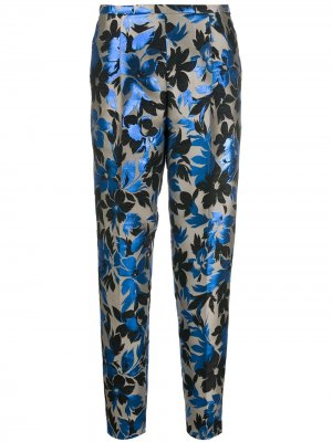 Зауженные брюки с цветочной вышивкой Boutique Moschino. Цвет: нейтральные цвета