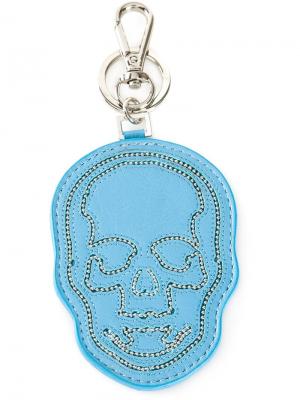 Брелок для ключей в виде черепа Lucien Pellat Finet. Цвет: синий