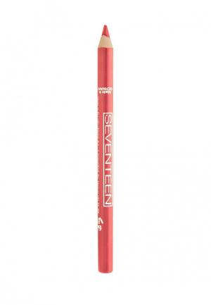 Карандаш для губ Seventeen т.28 водостойкий с витамином Е Super Smooth W/P Lip Liner Персик. Цвет: розовый