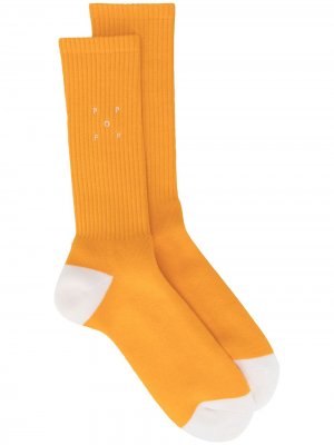 Носки в рубчик с логотипом Camper. Цвет: желтый