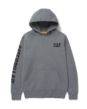 Женский пуловер с капюшоном логотипом CAT, серый Cat