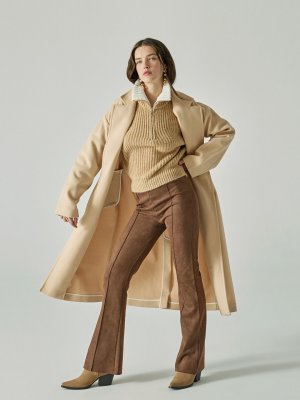 Прямые женские брюки широкого кроя с эластичной резинкой на талии XSIDE, коричневый Xside