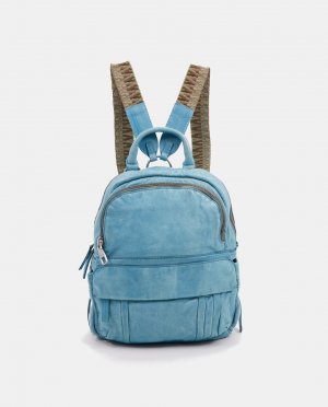 Рюкзак из стираной кожи синего цвета на молнии , синий Abbacino