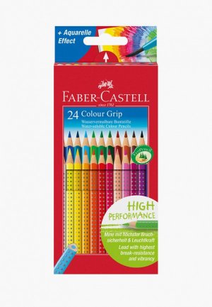 Набор карандашей Faber-Castell Grip, цветные, трехгранные, 24 цв.. Цвет: разноцветный