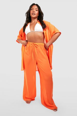 Пляжные брюки Plus Essentials boohoo, оранжевый Boohoo