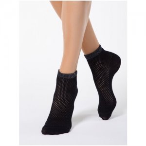 Женские носки , в сетку, размер 23, черный Conte Elegant. Цвет: черный
