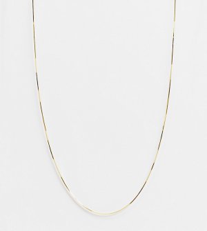 Плоское позолоченное ожерелье-цепочка из серебра -Золотистый Kingsley Ryan