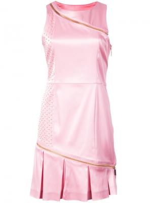 Приталенное короткое платье Thomas Wylde. Цвет: розовый