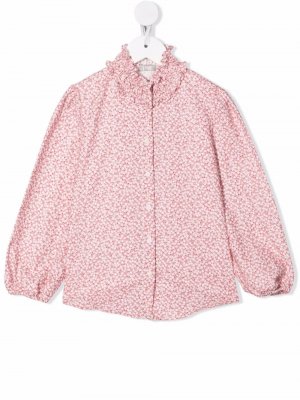 Поплиновая рубашка с цветочным принтом Il Gufo. Цвет: розовый