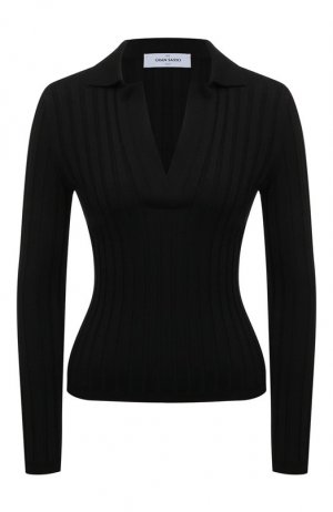 Шерстяной пуловер-поло Gran Sasso. Цвет: чёрный