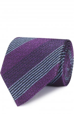 Шелковый галстук в полоску Ermenegildo Zegna. Цвет: фиолетовый