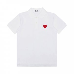 Рубашка поло PLAY Red Heart, цвет Белый Comme des Garçons
