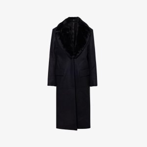 Однобортное пальто из переработанной шерсти Toteme, черный Totême