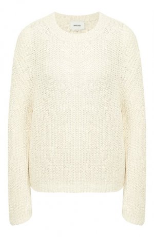 Хлопковый пуловер Nanushka. Цвет: белый