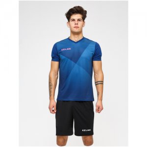 Футбольная форма KELME Short sleeve Sevilla set темно-синяя, размер M. Цвет: синий/черный