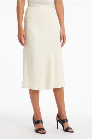 Белая юбка миди диагонального кроя из переработанной ткани , белый Calvin Klein