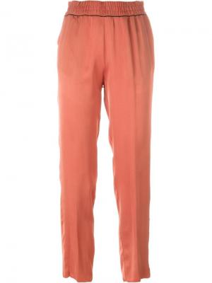 Укороченные брюки в пижамном стиле Forte. Цвет: жёлтый и оранжевый