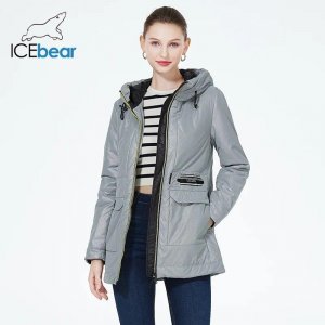 2024 Новая женская одежда для актрисы модная куртка с капюшоном ветрозащитное теплое весеннее пальто GWC22088I ICEbear