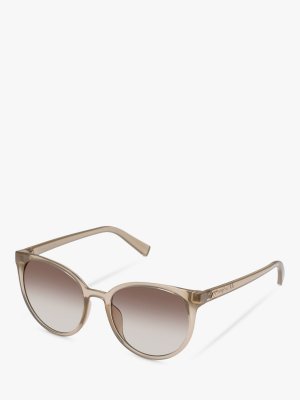 L5000171 Женские круглые солнцезащитные очки Armada, прозрачный беж/бежевый с градиентом Le Specs