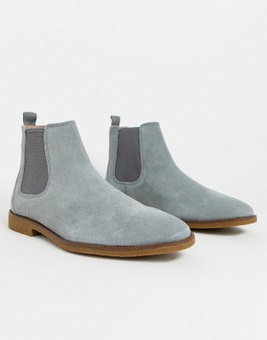 Серые замшевые ботинки челси -Серый Burton Menswear