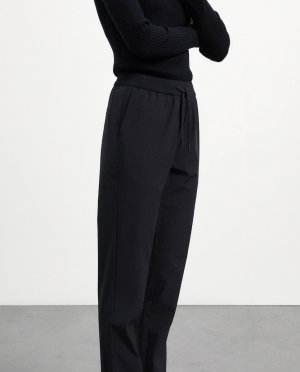 Прямые женские брюки с регулируемой талией на шнурке , черный Ecoalf. Цвет: черный