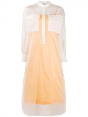 Полупрозрачное платье-рубашка Enföld. Цвет: белый