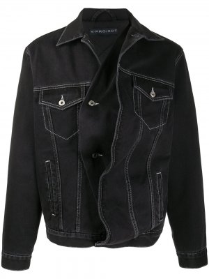 Джинсовая куртка с драпировкой Y/Project. Цвет: черный