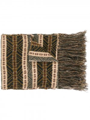 Трикотажный шарф в полоску Kent & Curwen. Цвет: коричневый