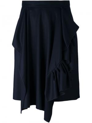 Асимметричная юбка с драпировкой Maison Rabih Kayrouz. Цвет: синий