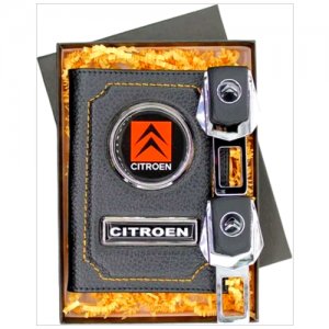 Набор автомобилиста Подарочный Citroen Ситроен обложка для авто документов заглушки SK-777