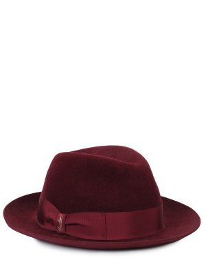 Шляпа шерстяная BORSALINO. Цвет: бордовый